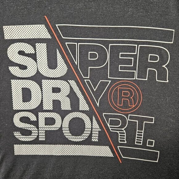 Superdry Sport Spell Out Logo Tee Mens Sz L Black Short Sleeve Graphic T-Shirt - Picture 7 of 10